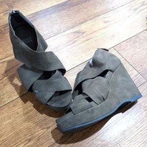 Eileen Fisher Bella Leather Platform Wedge Sandals